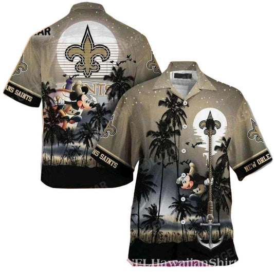 Mickey Palm Tropical New Orleans Saints Hawaiian Shirt - Moonbestprint