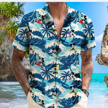 Mickey Surfing Tropical Wave Disney Hawaiian Shirt – Moonbestprint
