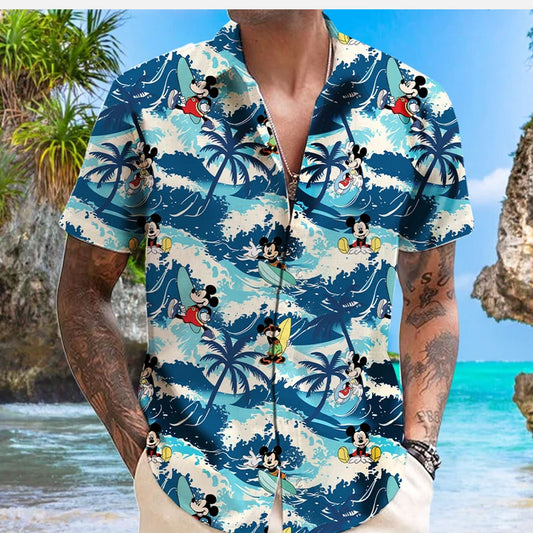 Mickey Surfing Tropical Wave Disney Hawaiian Shirt – Moonbestprint