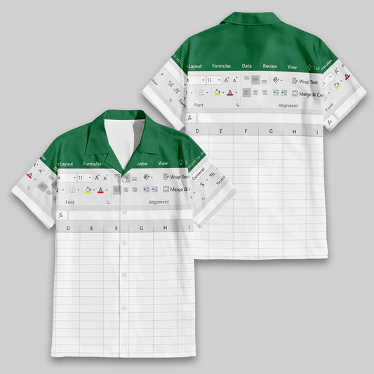 Microsoft Excel Hawaiian Shirt Moonbestprint