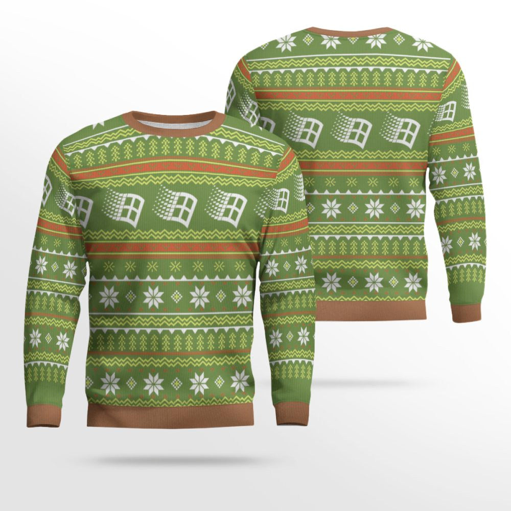 Microsoft Windows Ugly Holiday Sweater Brown And Green 2025 – Moonbestprint