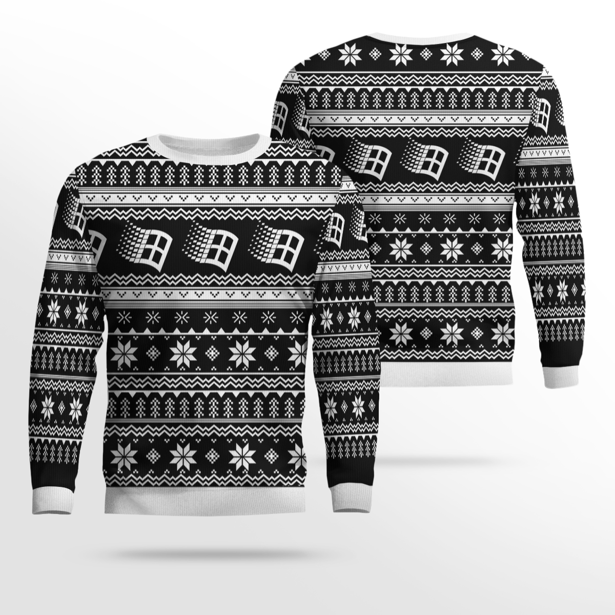 Microsoft Windows Ugly Holiday Sweater Brown And Green 2025 Black – Moonbestprint