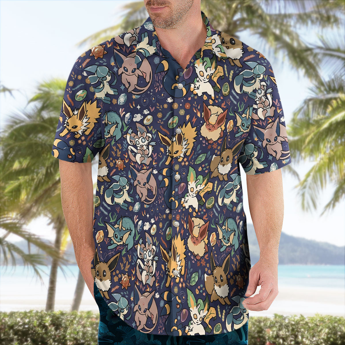 Midnight Eevee Evolutions Pokemon Hawaiian Shirt – Moonbestprint