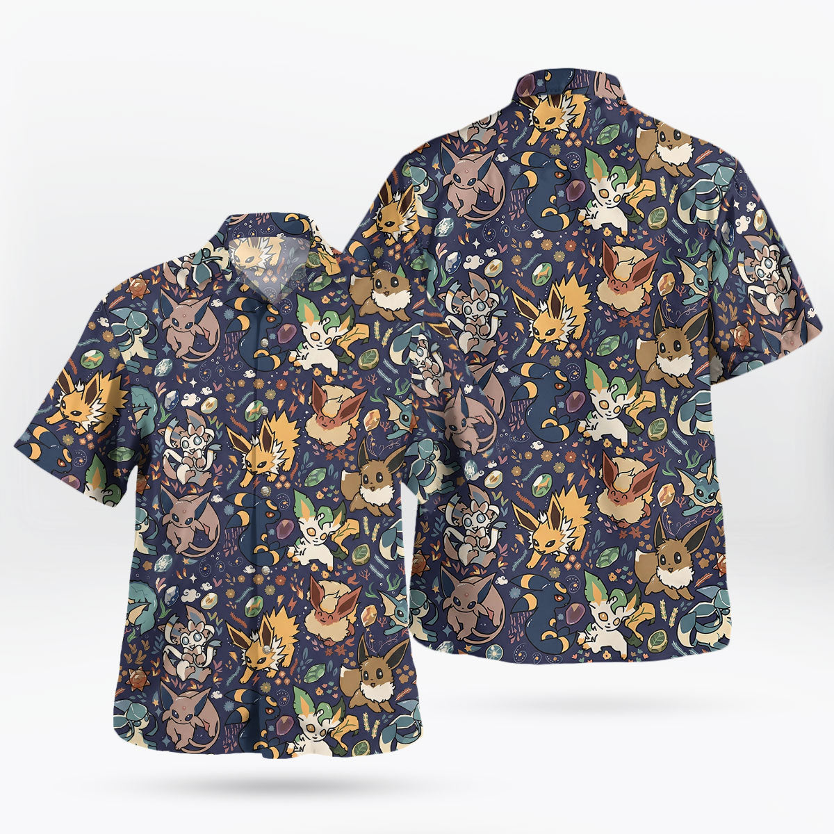 Midnight Eevee Evolutions Pokemon Hawaiian Shirt – Moonbestprint