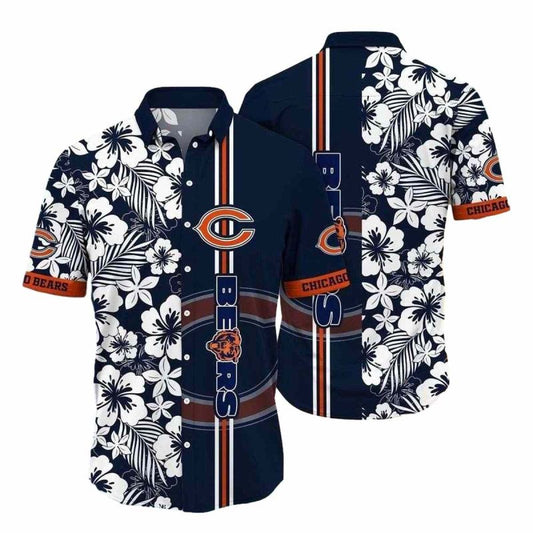 Midnight Floral Lineup Chicago Bears Tropical Hawaiian Shirt - Moonbestprint