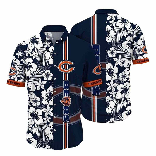 Midnight Floral Lineup Chicago Bears Tropical Hawaiian Shirt - Moonbestprint