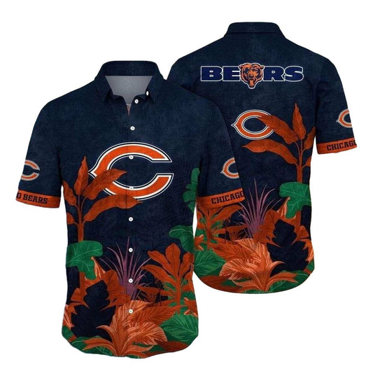 Midnight Tropics Chicago Bears Hawaiian Shirt - Moonbestprint