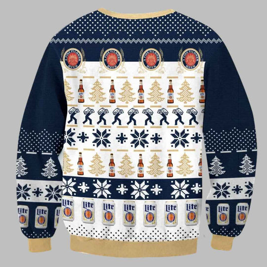 Miller Lite Santa Drunk Ugly Christmas Sweater - Moonbestprint