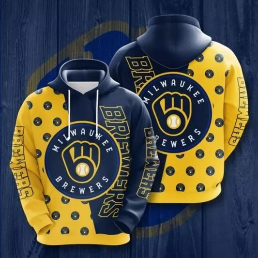 Milwaukee Baseball Team Brewerss Big Logo 3D Hoodie, MLB Hoodie Moonbestprint