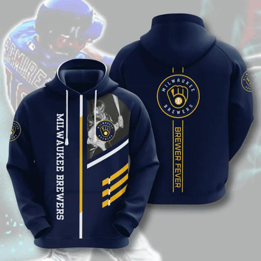 Milwaukee Brewers Fever 3D All Over Print Hoodie, MLB Hoodie Moonbestprint