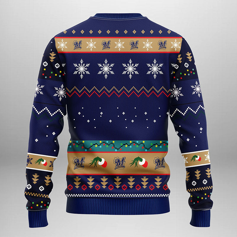 Milwaukee Brewers Grinch Ugly Christmas Sweater Moonbestprint