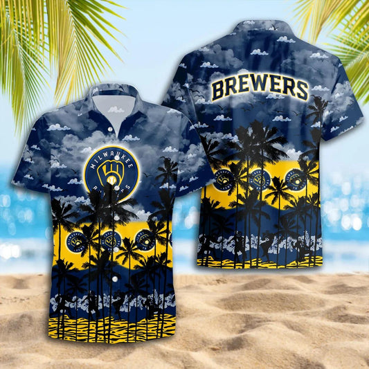Milwaukee Brewers Hawaiian Shirt Trending Summer, MLB Hawaiian Shirt Moonbestprint