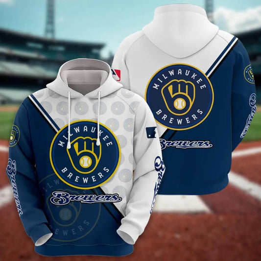 Milwaukee Brewers Logo 3D Clothing, MLB Hoodie Moonbestprint