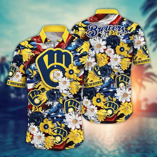 Milwaukee Brewers MLB Aloha Hawaiian Shirt 2, MLB Hawaiian Shirt Moonbestprint