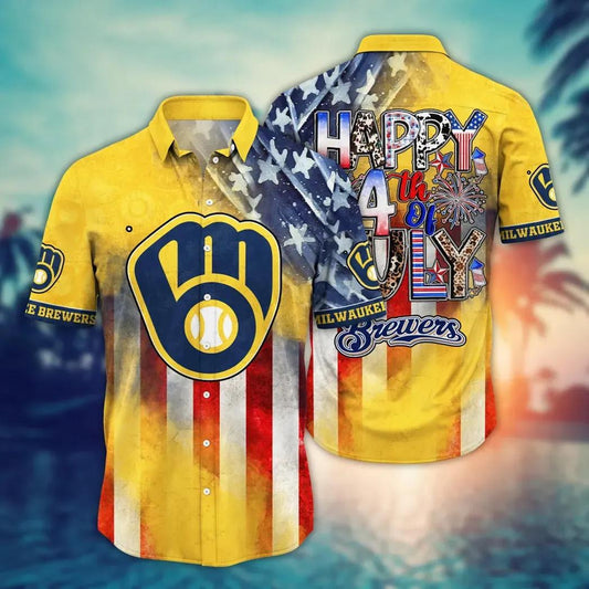 Milwaukee Brewers MLB Aloha Hawaiian Shirt 3, MLB Hawaiian Shirt Moonbestprint