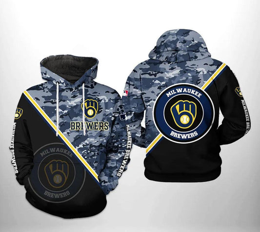 Milwaukee Brewers MLB Camo Team 3D All Over Print Hoodie, MLB Hoodie Moonbestprint