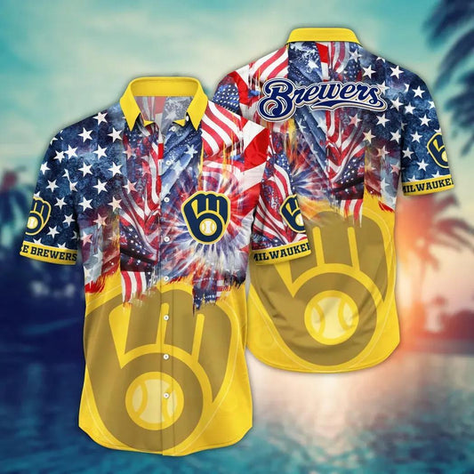 Milwaukee Brewers MLB Flower Aloha Hawaiian Shirt 15, MLB Hawaiian Shirt Moonbestprint