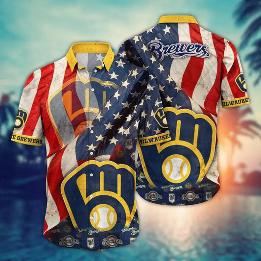 Milwaukee Brewers MLB Flower Aloha Hawaiian Shirt 16, MLB Hawaiian Shirt Moonbestprint