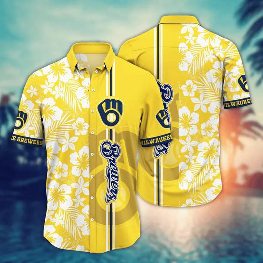 Milwaukee Brewers MLB Flower Aloha Hawaiian Shirt 17, MLB Hawaiian Shirt Moonbestprint