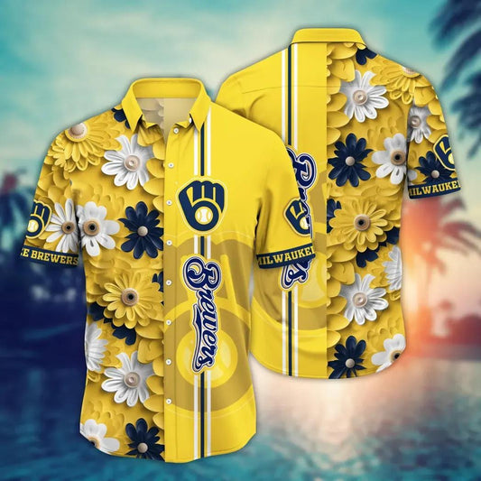 Milwaukee Brewers MLB Flower Aloha Hawaiian Shirt 18, MLB Hawaiian Shirt Moonbestprint