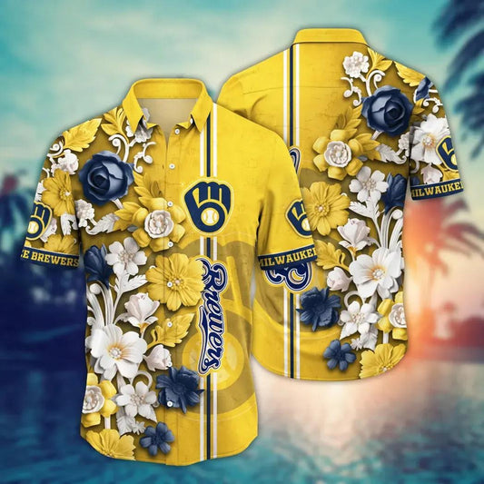 Milwaukee Brewers MLB Flower Aloha Hawaiian Shirt 11, MLB Hawaiian Shirt Moonbestprint