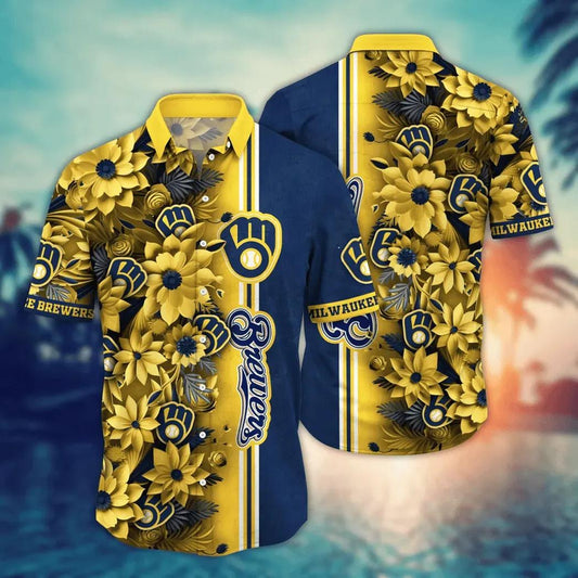 Milwaukee Brewers MLB Flower Aloha Hawaiian Shirt 5, MLB Hawaiian Shirt Moonbestprint