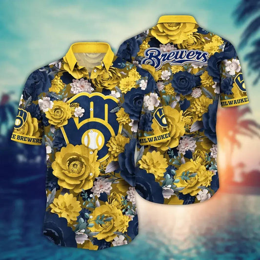 Milwaukee Brewers MLB Flower Aloha Hawaiian Shirt 7, MLB Hawaiian Shirt Moonbestprint