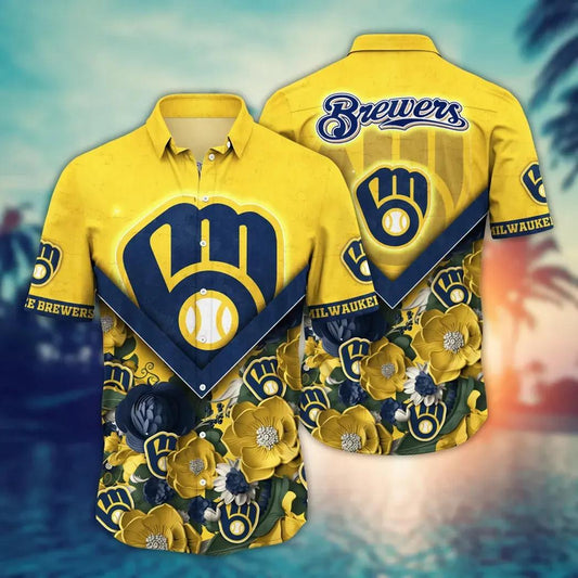 Milwaukee Brewers MLB Flower Aloha Hawaiian Shirt 8, MLB Hawaiian Shirt Moonbestprint
