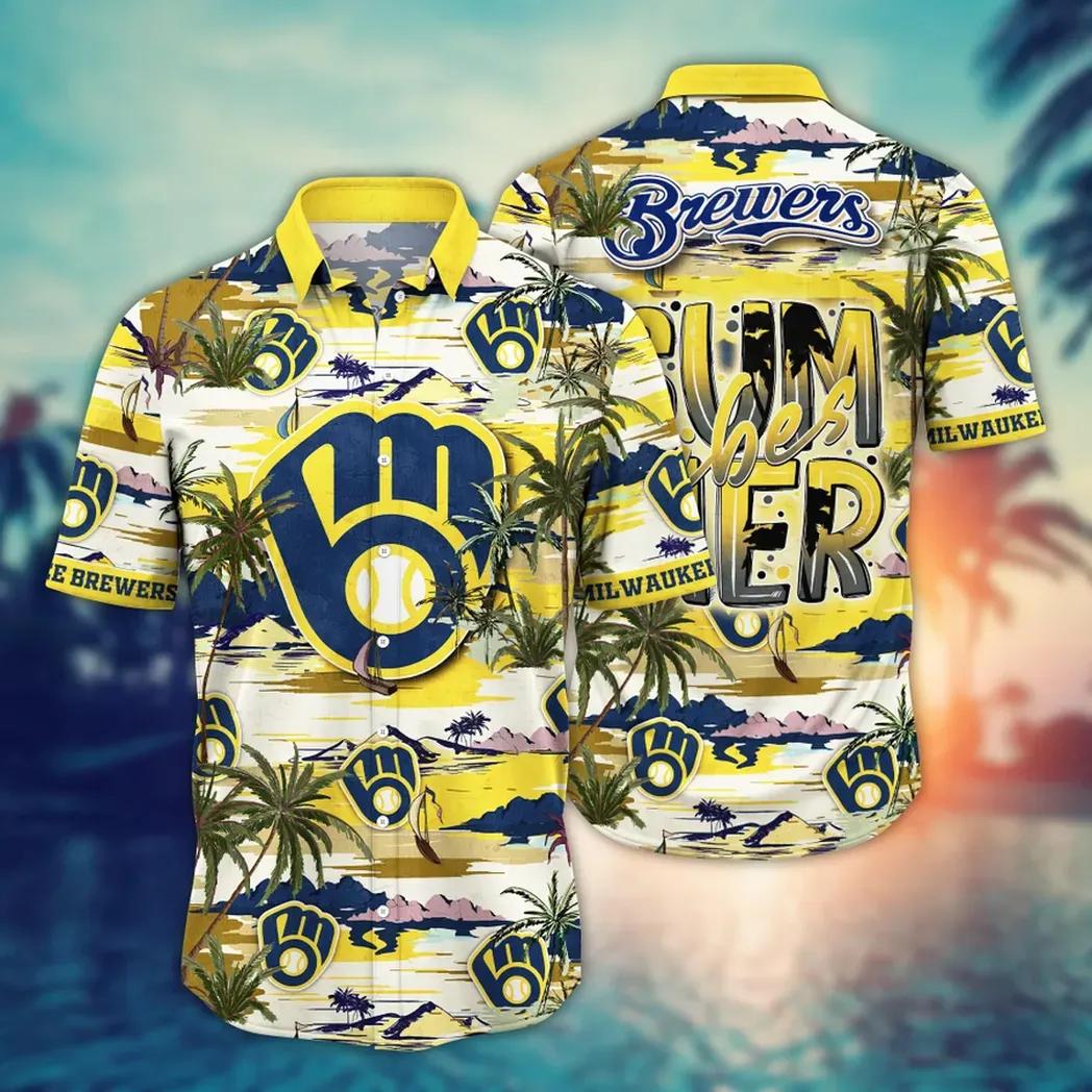 Milwaukee Brewers MLB Flower Aloha Hawaiian Shirt 13, MLB Hawaiian Shirt Moonbestprint