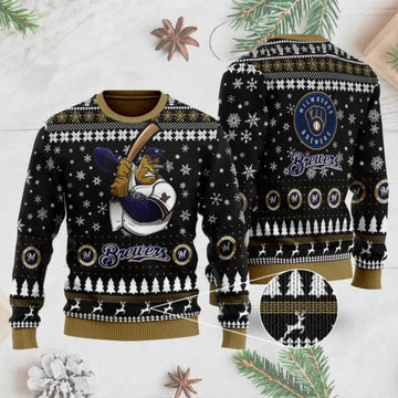 Milwaukee Brewers Mascot Ugly Christmas Sweater, MLB Christmas Sweater Moonbestprint