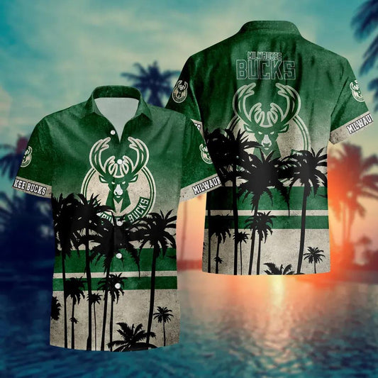 Milwaukee Bucks Aloha Hawaiian Shirt, NCAA Hawaiian Shirt Moonbestprint