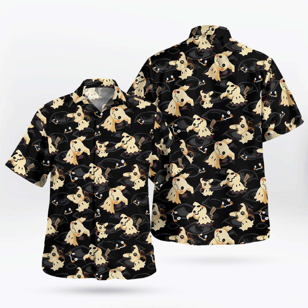 Mimikyu Dark Ghost Pattern Pokemon Hawaiian Shirt – Moonbestprint