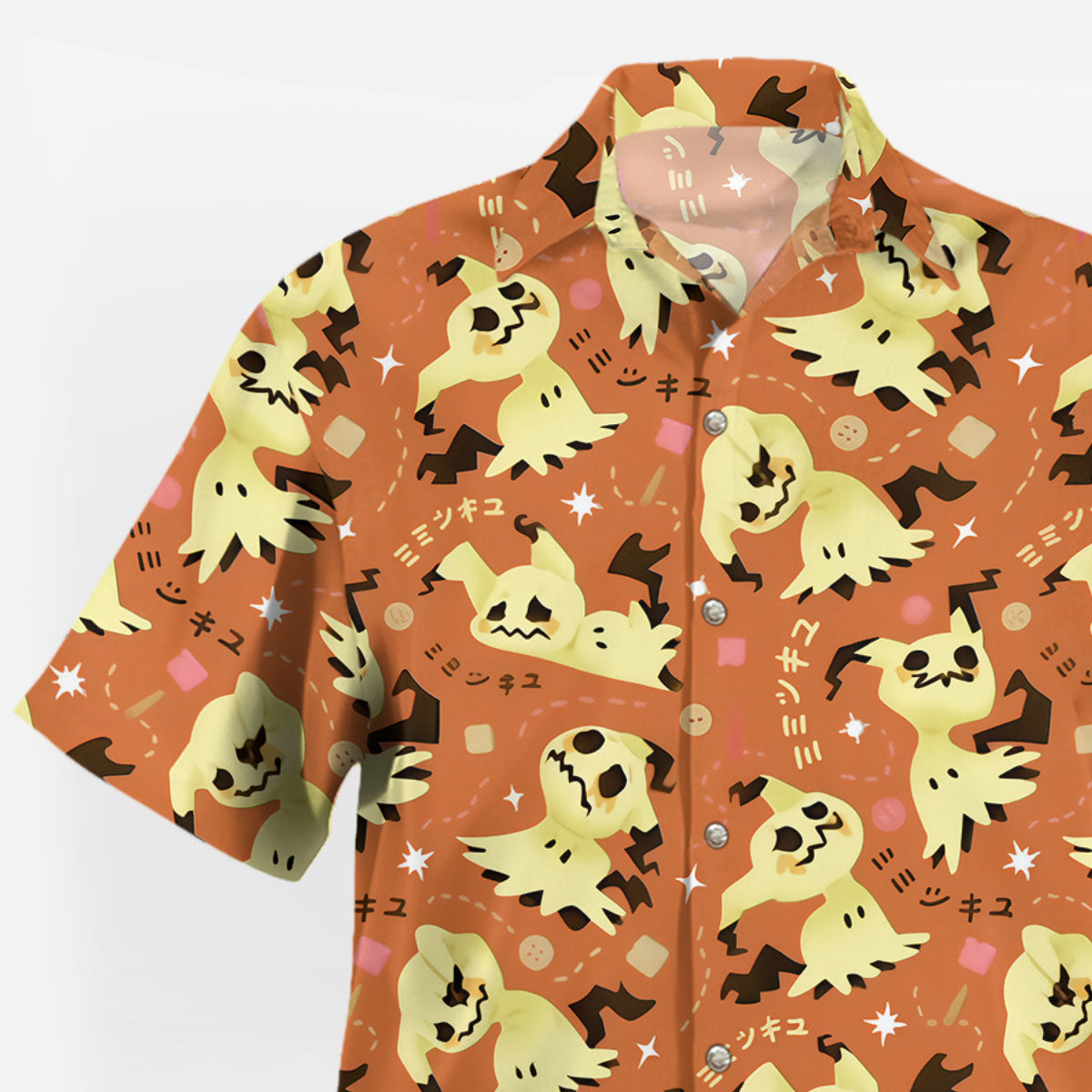 Mimikyu Kawaii Pokemon Hawaiian Shirt Orange Anime Style – Moonbestprint