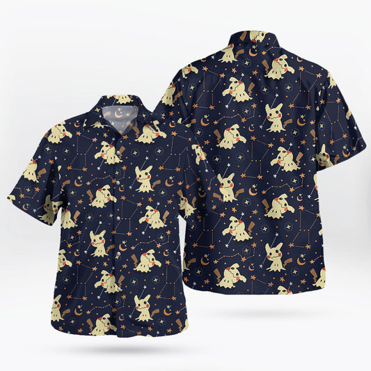 Mimikyu Night Sky Hawaiian Shirt Pokemon Inspired Starry Aloha Style – Moonbestprint