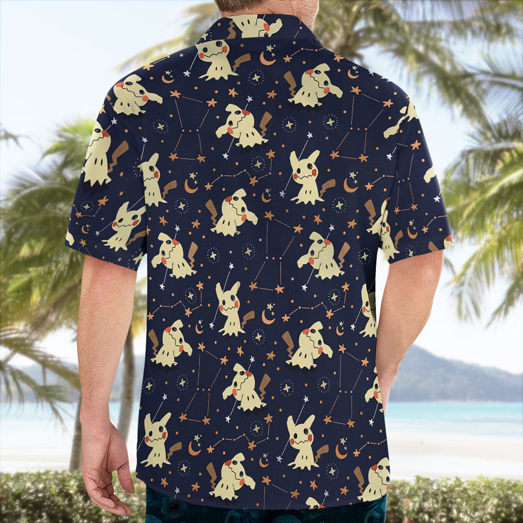 Mimikyu Night Sky Hawaiian Shirt Pokemon Inspired Starry Aloha Style – Moonbestprint
