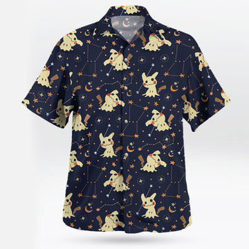 Mimikyu Night Sky Hawaiian Shirt Pokemon Inspired Starry Aloha Style – Moonbestprint