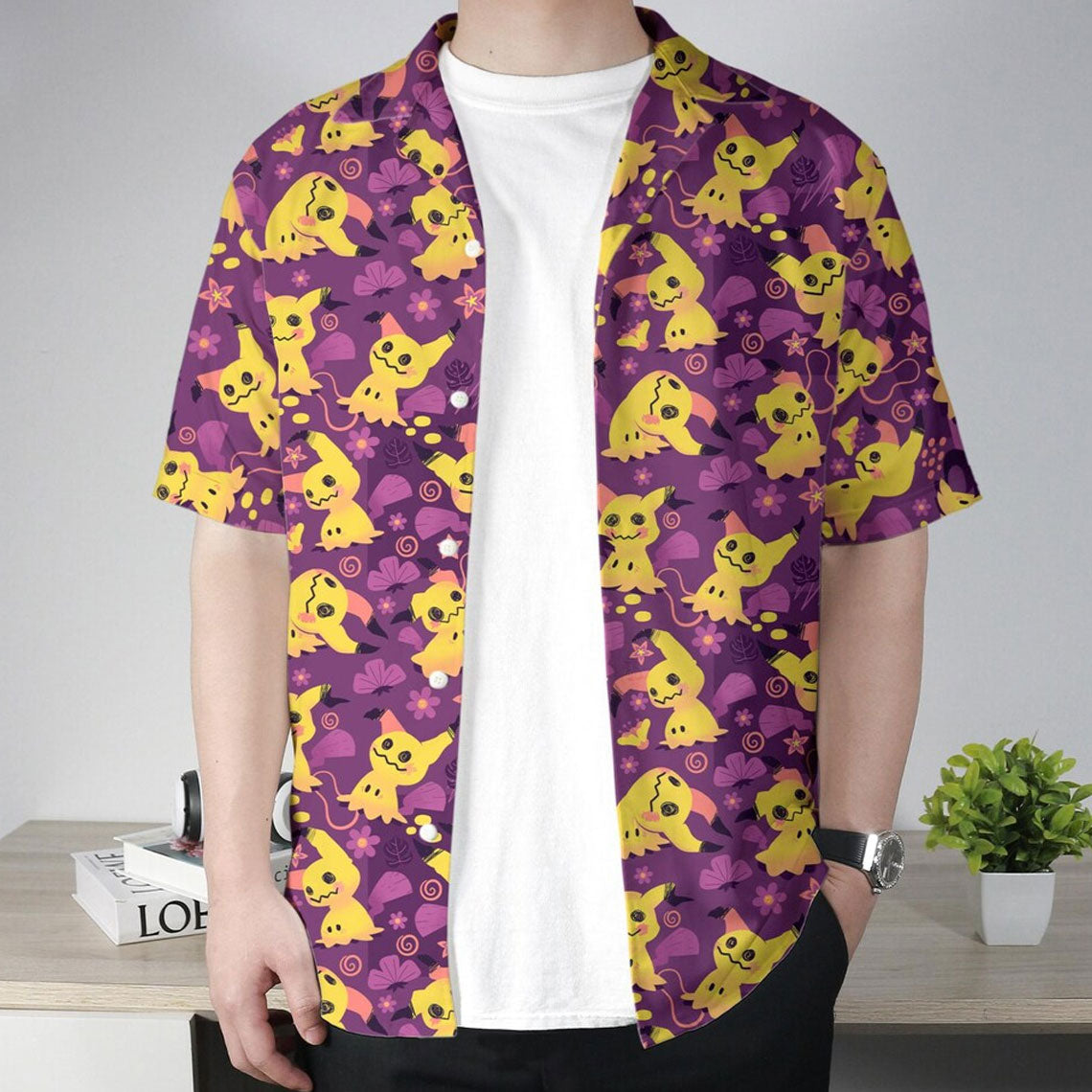 Mimikyu Purple Pattern Pokemon Hawaiian Shirt – Moonbestprint