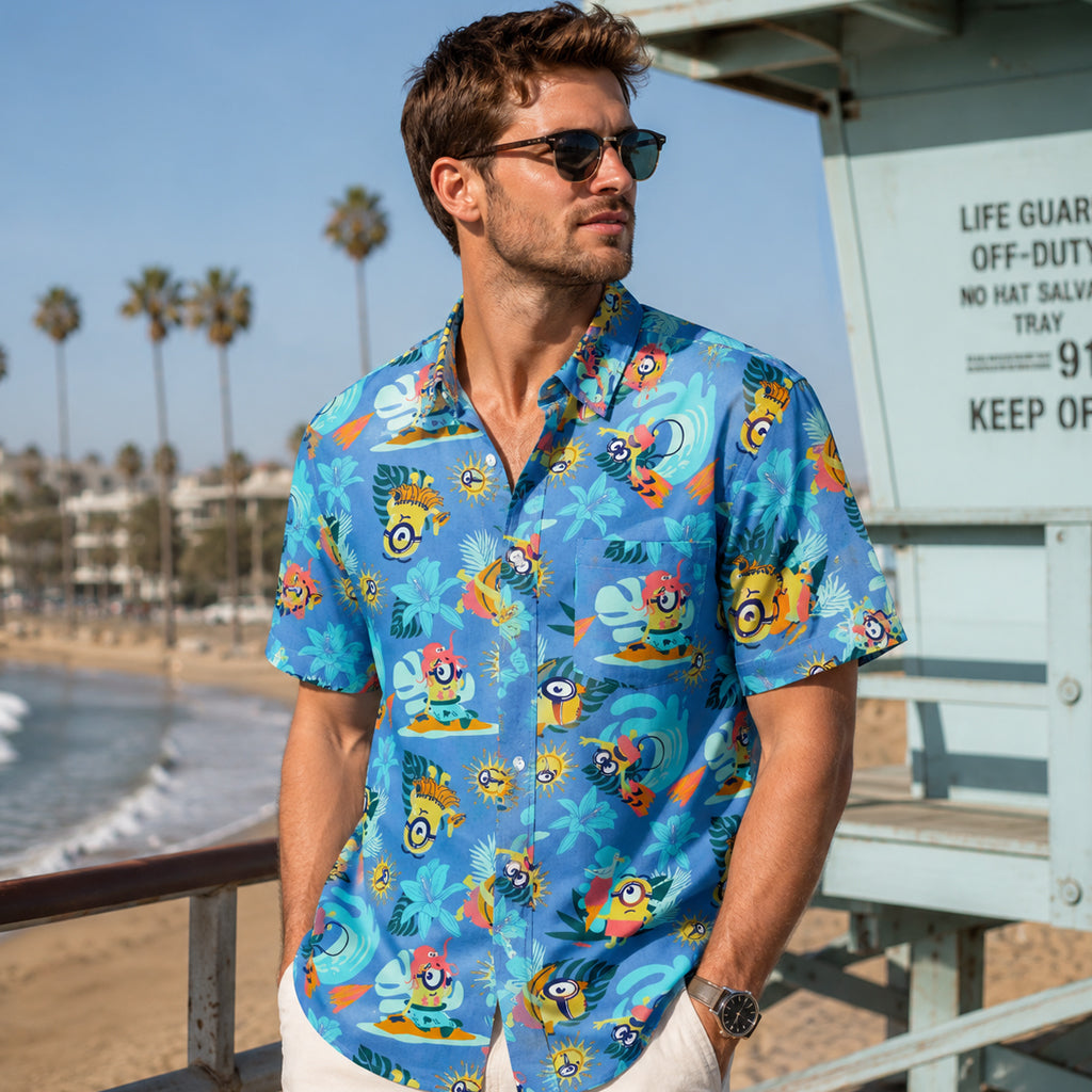 Minions Beach Theme Blue 2026 Hawaiian Shirt – Moonbestprint
