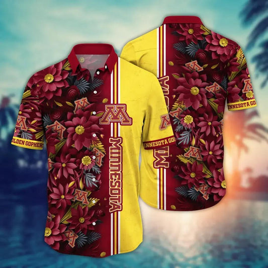 Minnesota Golden Gophers NCAA Flower Aloha Hawaiian Shirt 3, NCAA Hawaiian Shirt Moonbestprint
