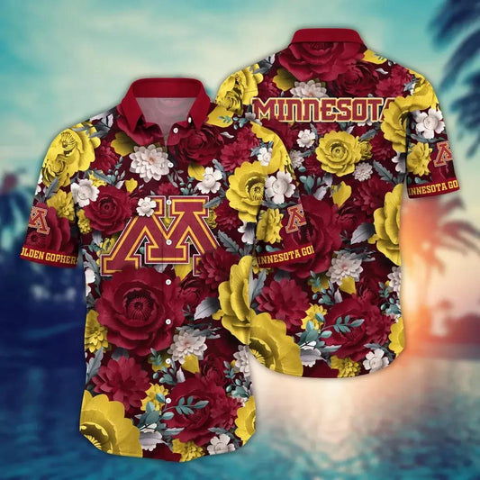 Minnesota Golden Gophers NCAA Flower Aloha Hawaiian Shirt 4, NCAA Hawaiian Shirt Moonbestprint