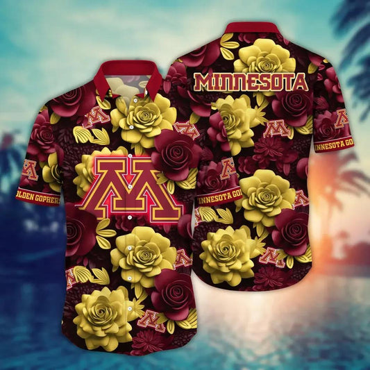 Minnesota Golden Gophers NCAA Flower Aloha Hawaiian Shirt 7, NCAA Hawaiian Shirt Moonbestprint