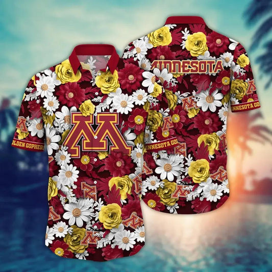 Minnesota Golden Gophers NCAA Flower Aloha Hawaiian Shirt 9, NCAA Hawaiian Shirt Moonbestprint
