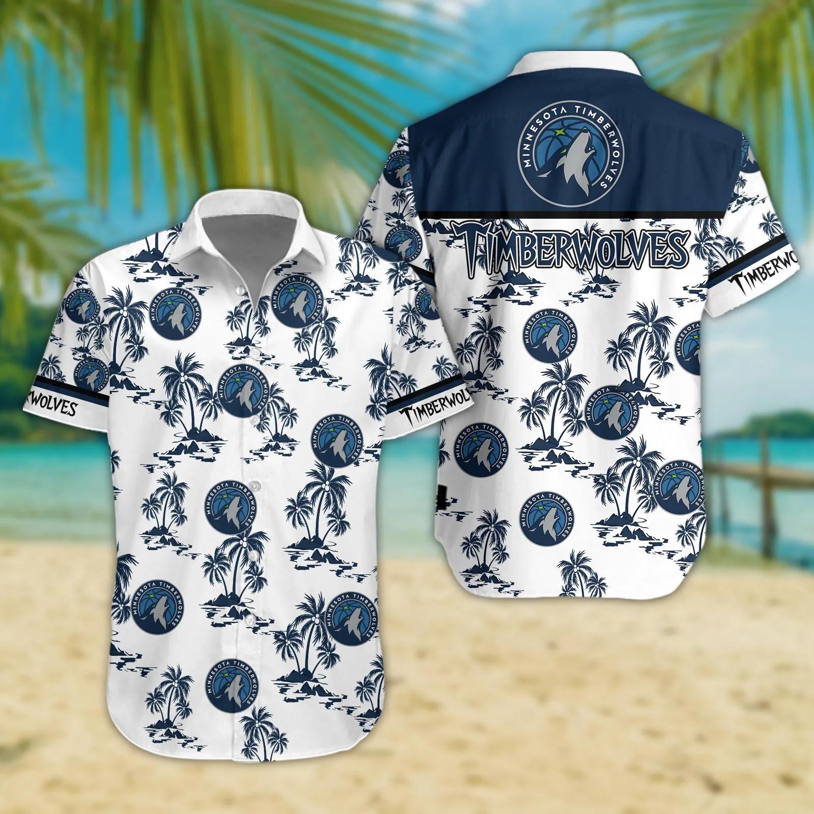 Minnesota Timberwolves Hawaii Shirt, NBA Hawaiian Shirt Moonbestprint