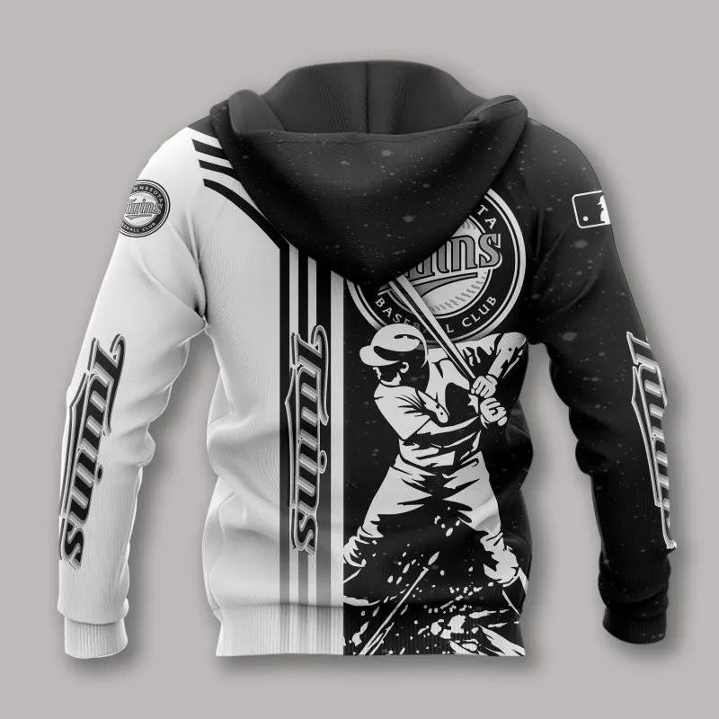 Minnesota Twins Black And White All Over Print Hoodie 1, MLB Hoodie Moonbestprint