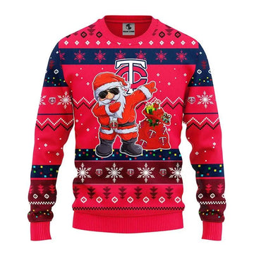 Minnesota Twins Dabbing Santa Claus Ugly Christmas Sweater, MLB Christmas Sweater Moonbestprint