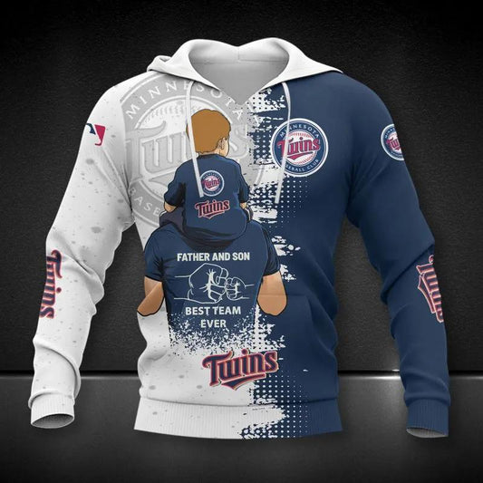 Minnesota Twins Dad And Son All Over Print Hoodie 1, MLB Hoodie Moonbestprint