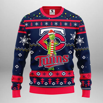 Minnesota Twins Funny Grinch Ugly Christmas Sweater Moonbestprint