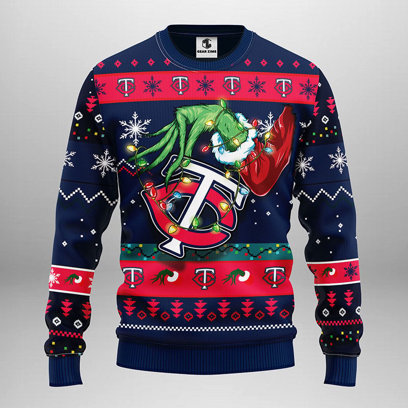 Minnesota Twins Grinch Ugly Christmas Sweater Moonbestprint