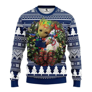 Minnesota Twins Groot Hug Ugly Christmas Sweater, MLB Christmas Sweater Moonbestprint