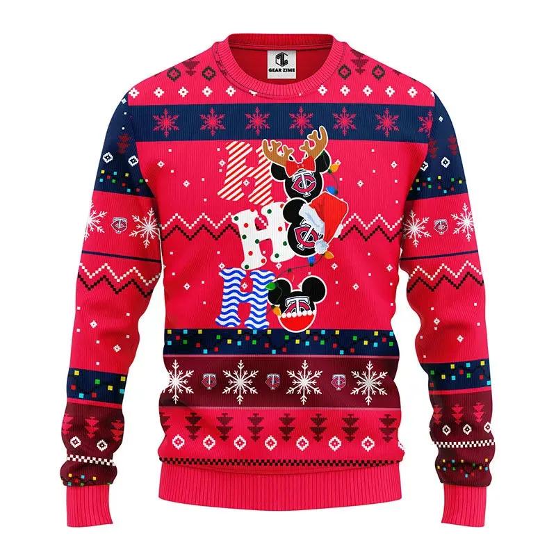 Minnesota Twins Hohoho Ugly Christmas Sweater, MLB Christmas Sweater Moonbestprint